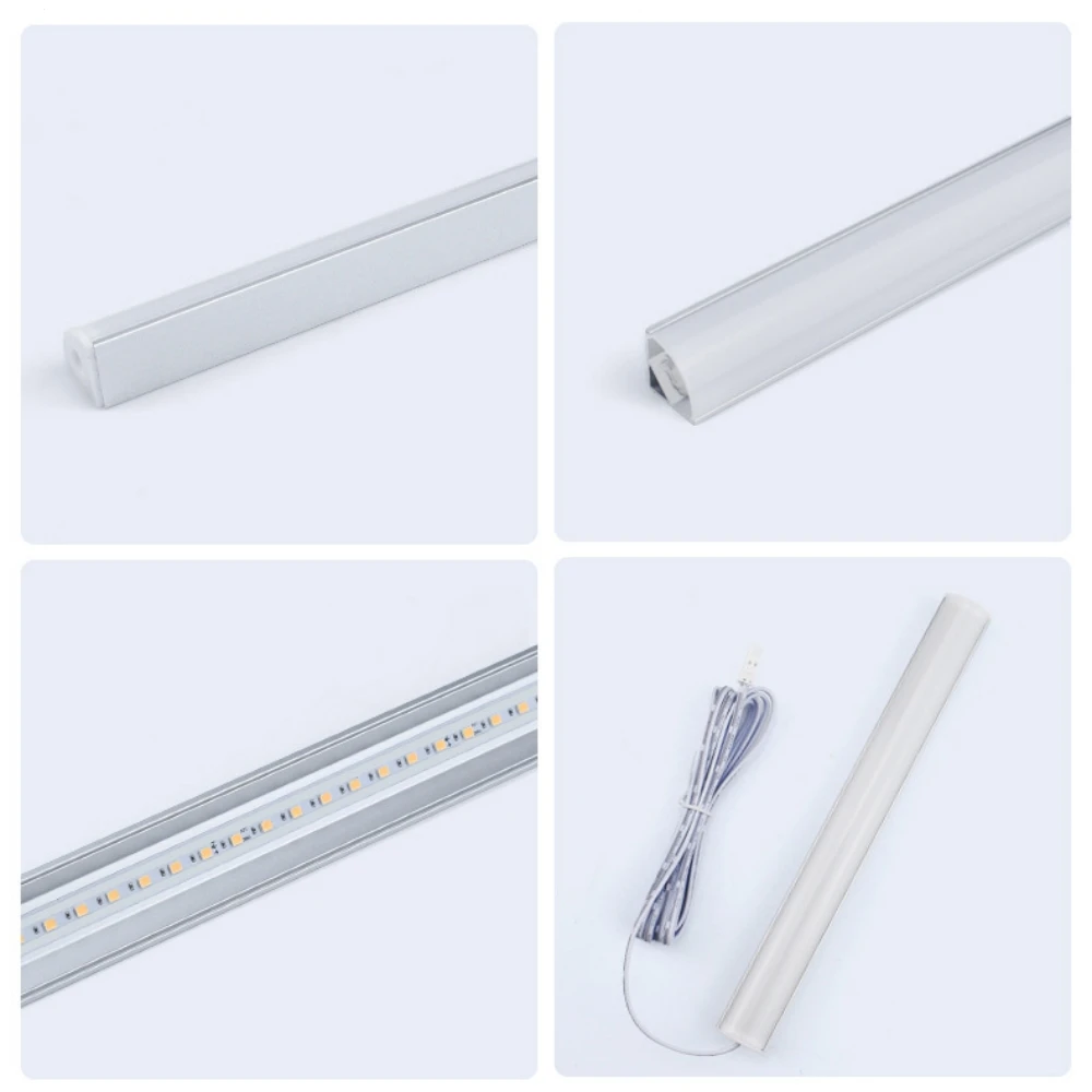 12V LED Cabinet Lamp Aluminum 30cm 40cm 50cm LED Bar Cabinet Light White Warm Natural Kitchen Bedroom Closet Bedside Night Light