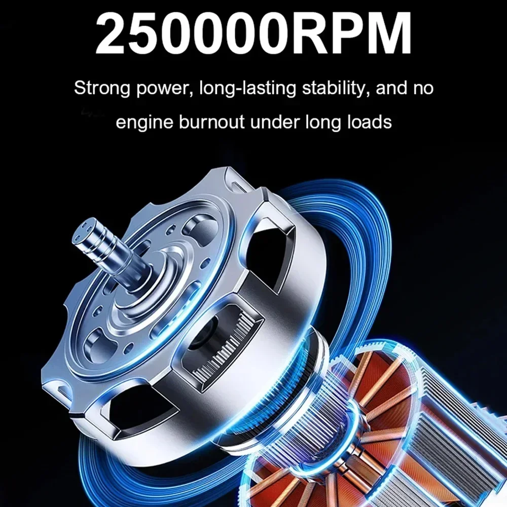 Upgraded 400000RPM Jet Fan M18 Brushless Blower - Powerful Portable Electric Dust Cleaner with Type-C Charging, 53m/s Turbo Fan