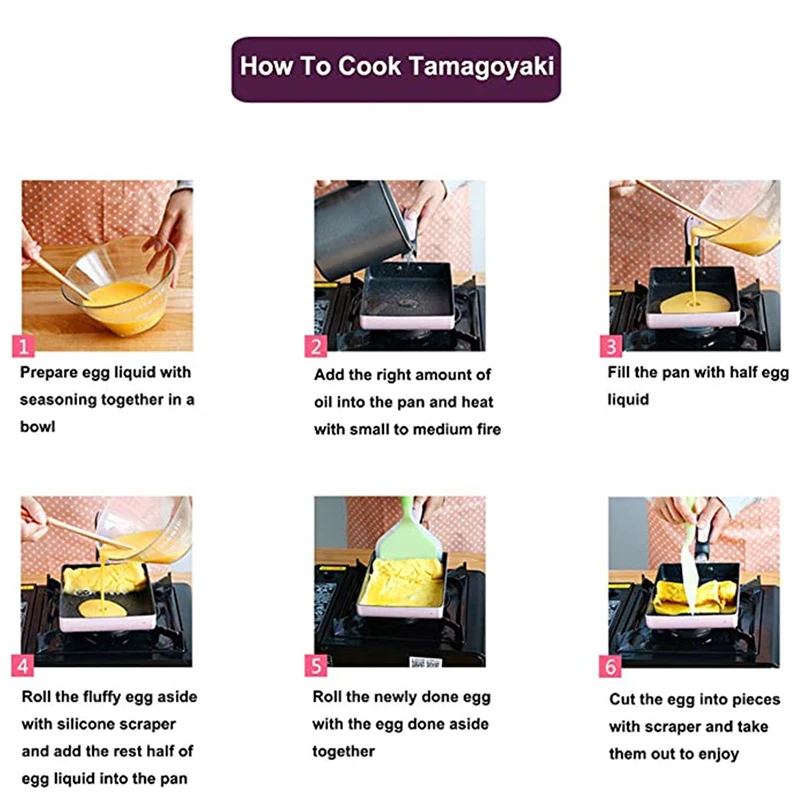 Thickened Japanese Omelette Pan / Tamagoyaki Pan, Non-stick Rectangle Mini Egg Frying Pan - Cast Iron / Aluminum Alloy
