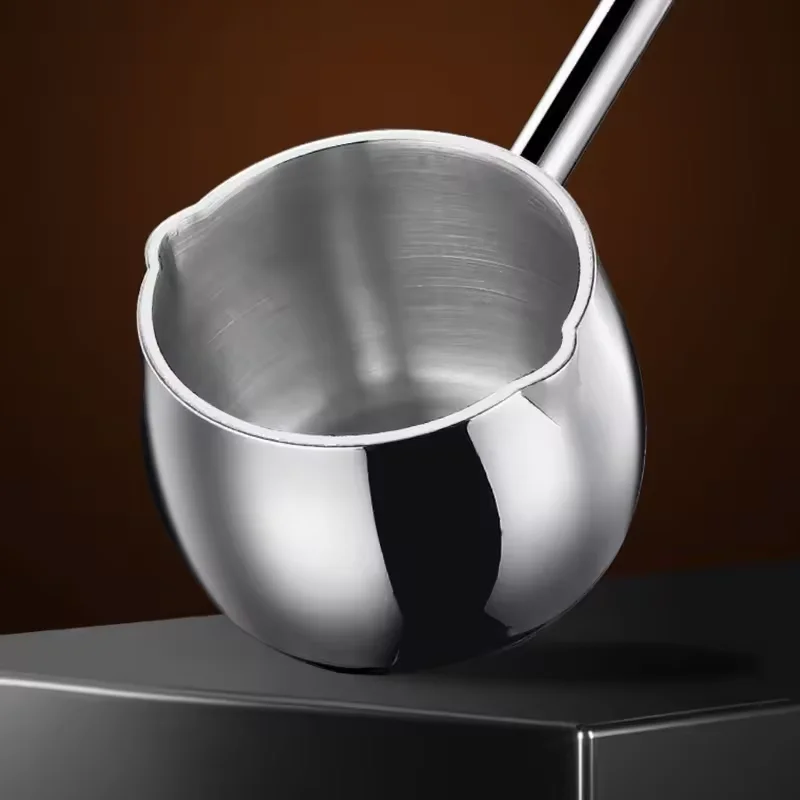Stainless Steel Hot Oil Spoon With Extended Handle Anti-Burning And Anti-Splashing Small Pot For Oil Pouring Kitchen Tool
