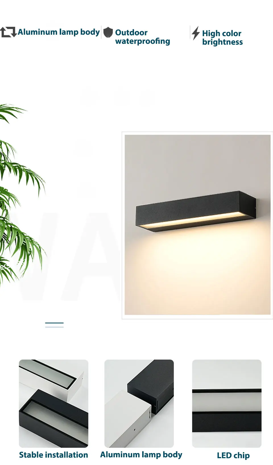 LED Outdoor Porch Wall Sconces Aluminum Exterior Wall Light Fixtures IP65 Waterproof Lamp for House Patio Doorway Garage Decorat