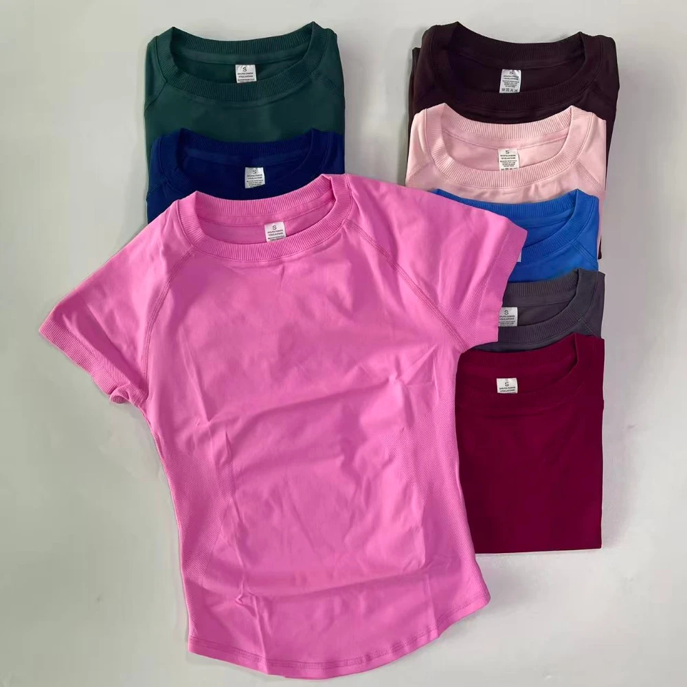 1-2 Pieces Sports Sets Short Sleeve Seamless Yoga Top Gym Suit T-shirt Set Fitness Set Women Workout Running Sports Shorts