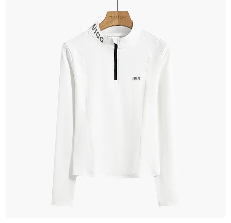 DRUR Women Lightweight Yoga Tops Long Sleeve Quick Dry Running Fitness Jacket Stand Collar Outdoor Sports Half Zipper Cardigan