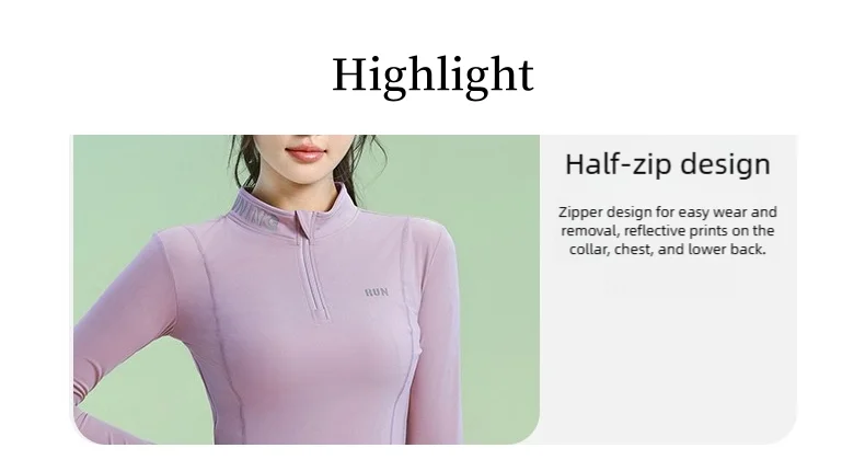 DRUR Women Lightweight Yoga Tops Long Sleeve Quick Dry Running Fitness Jacket Stand Collar Outdoor Sports Half Zipper Cardigan
