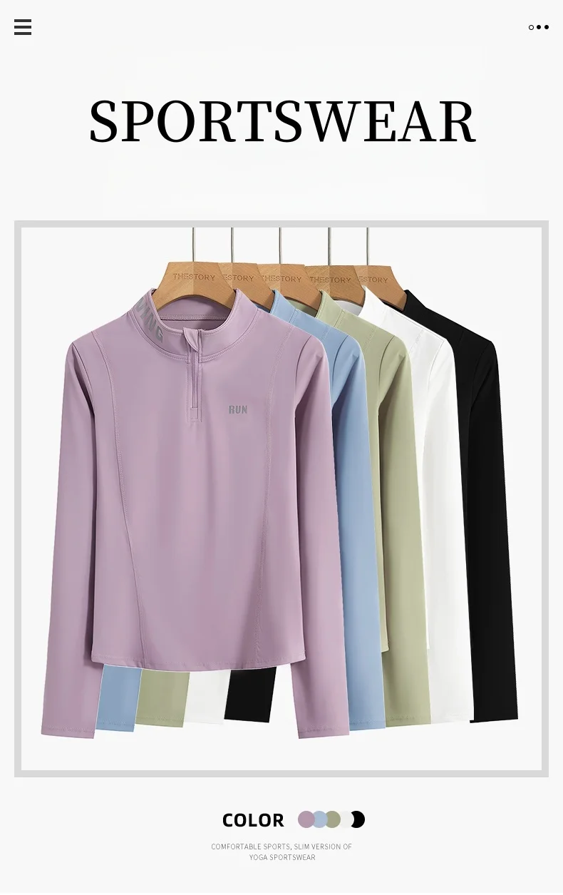 DRUR Women Lightweight Yoga Tops Long Sleeve Quick Dry Running Fitness Jacket Stand Collar Outdoor Sports Half Zipper Cardigan