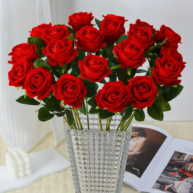 1/5/10/20pcs Roses Artificial Flowers Rose Flower Branch Artificial Red Roses Realistic Fake Rose for Wedding Home Decor