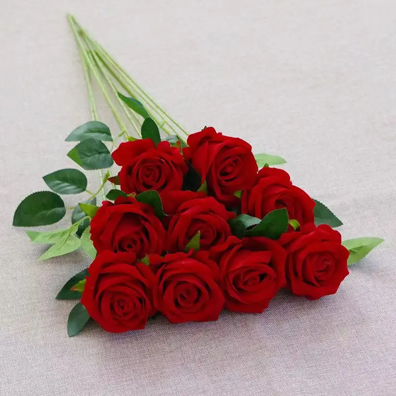 1/5/10/20pcs Roses Artificial Flowers Rose Flower Branch Artificial Red Roses Realistic Fake Rose for Wedding Home Decor