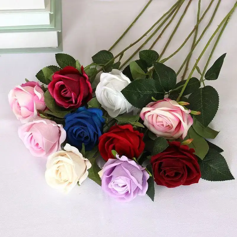1/5/10/20pcs Roses Artificial Flowers Rose Flower Branch Artificial Red Roses Realistic Fake Rose for Wedding Home Decor
