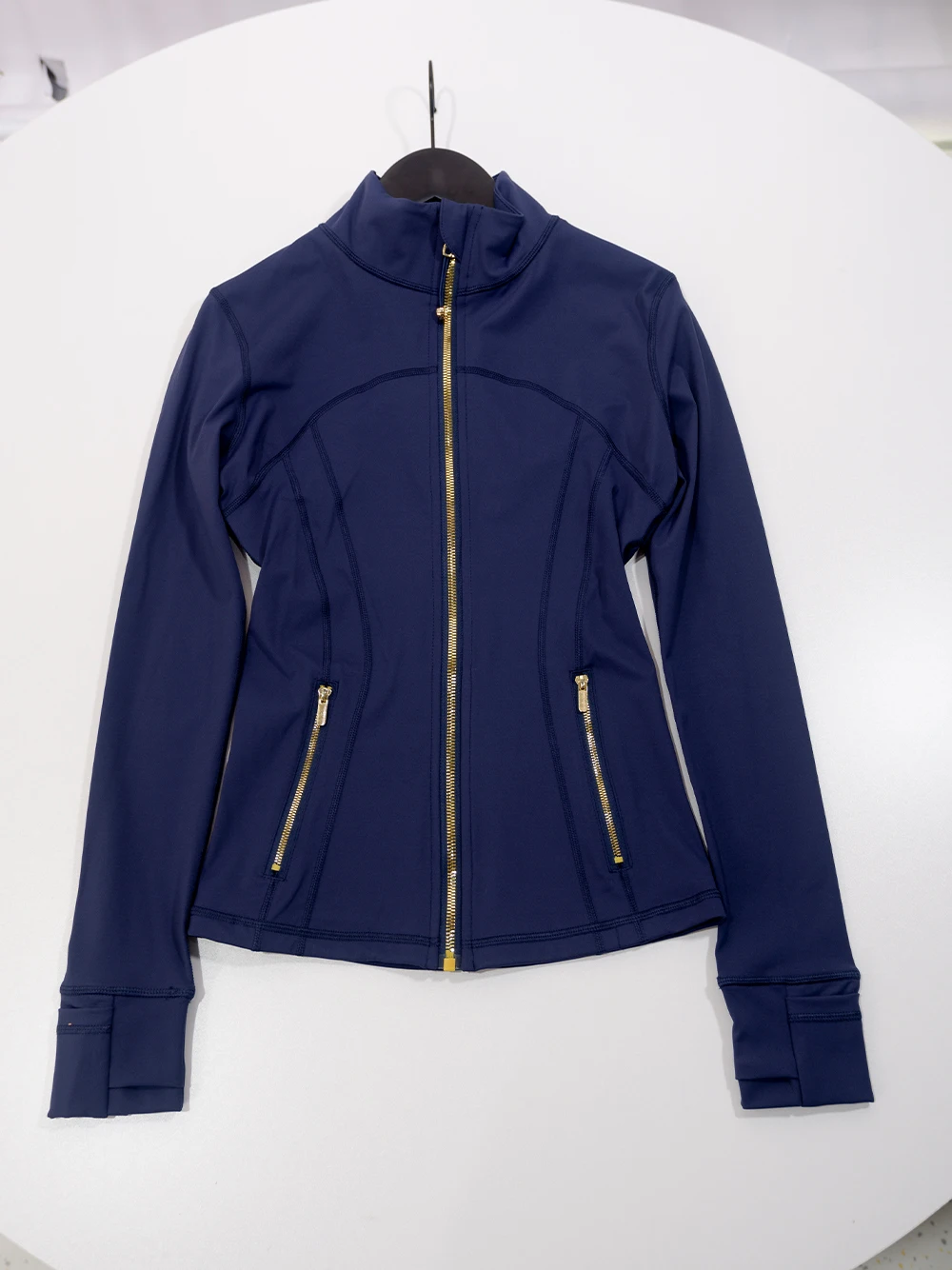 Gold Zipper Jacket and yoga Pants Set, Sportswear, Quick-Dry and Breathable, Slimming and lightweight, Tight-Fitting