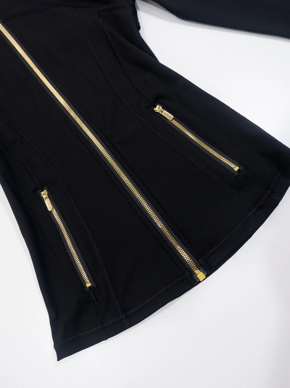 Gold Zipper Jacket and yoga Pants Set, Sportswear, Quick-Dry and Breathable, Slimming and lightweight, Tight-Fitting