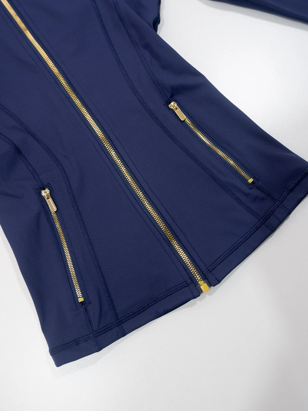 Gold Zipper Jacket and yoga Pants Set, Sportswear, Quick-Dry and Breathable, Slimming and lightweight, Tight-Fitting