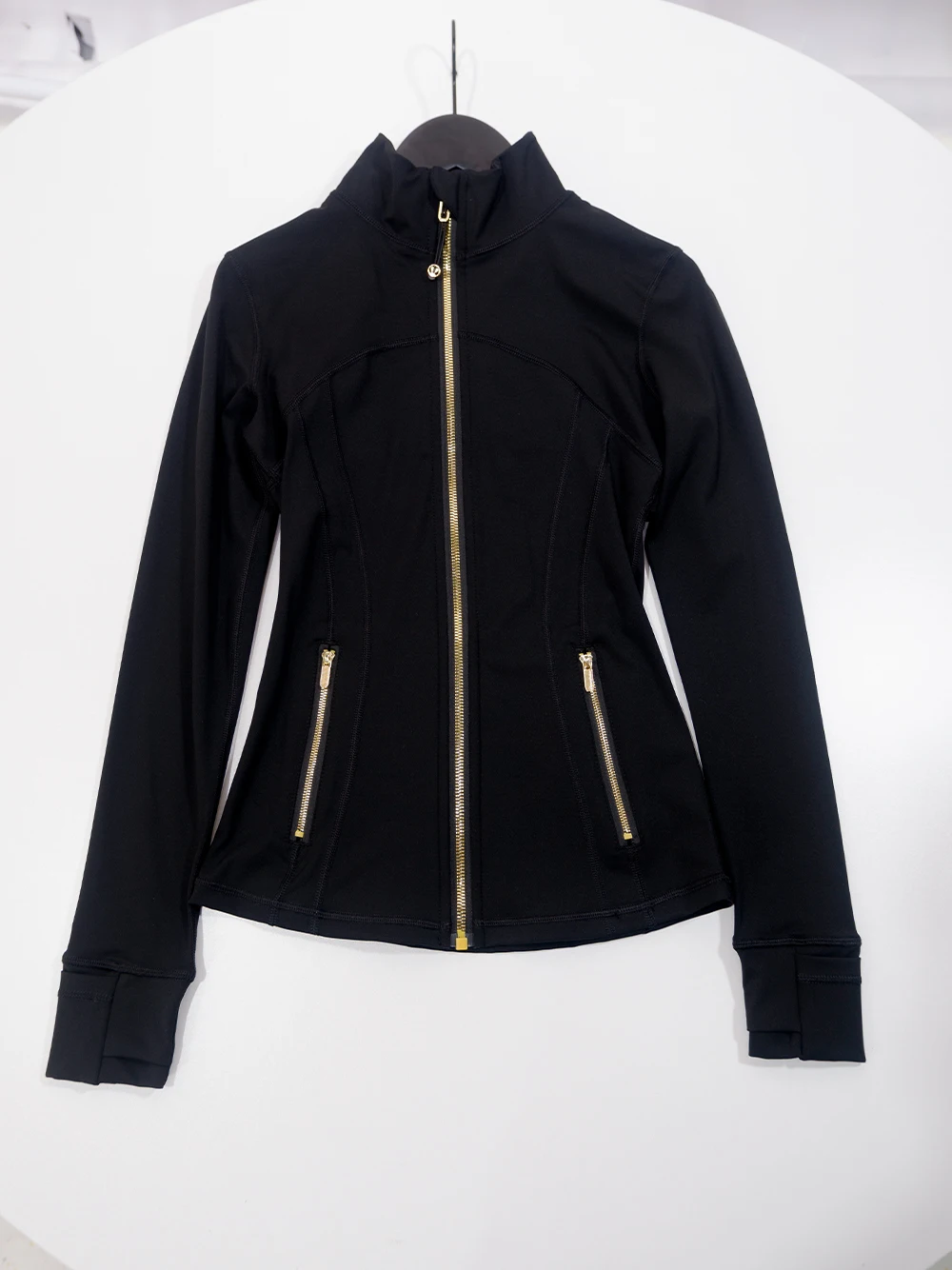 Gold Zipper Jacket and yoga Pants Set, Sportswear, Quick-Dry and Breathable, Slimming and lightweight, Tight-Fitting