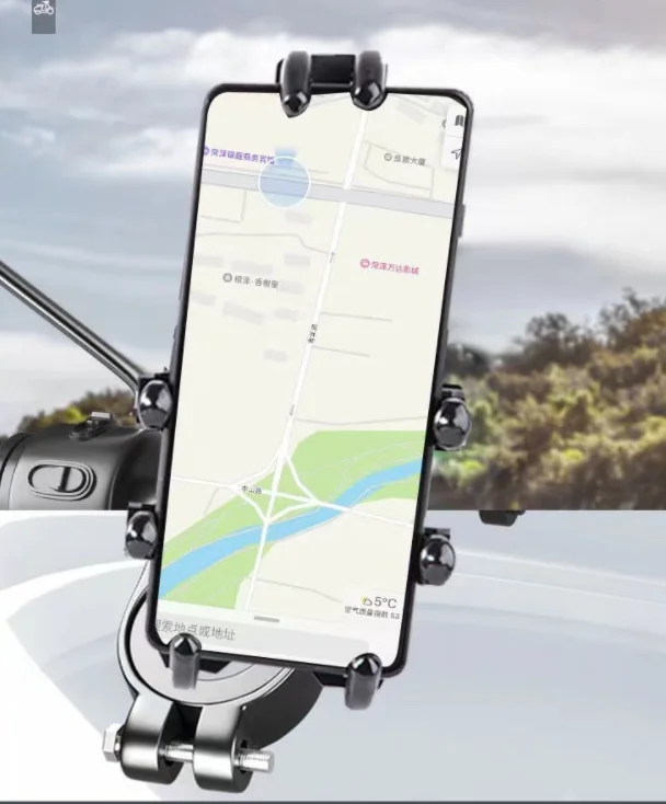 Shock-absorbing Motorcycle Mobile Bicycle Phone Holder Bike Support Handlebar Rearview Mirror Cell Phone Holder Stand