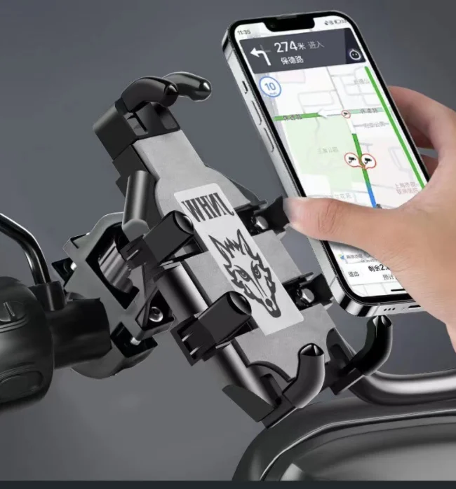 Shock-absorbing Motorcycle Mobile Bicycle Phone Holder Bike Support Handlebar Rearview Mirror Cell Phone Holder Stand