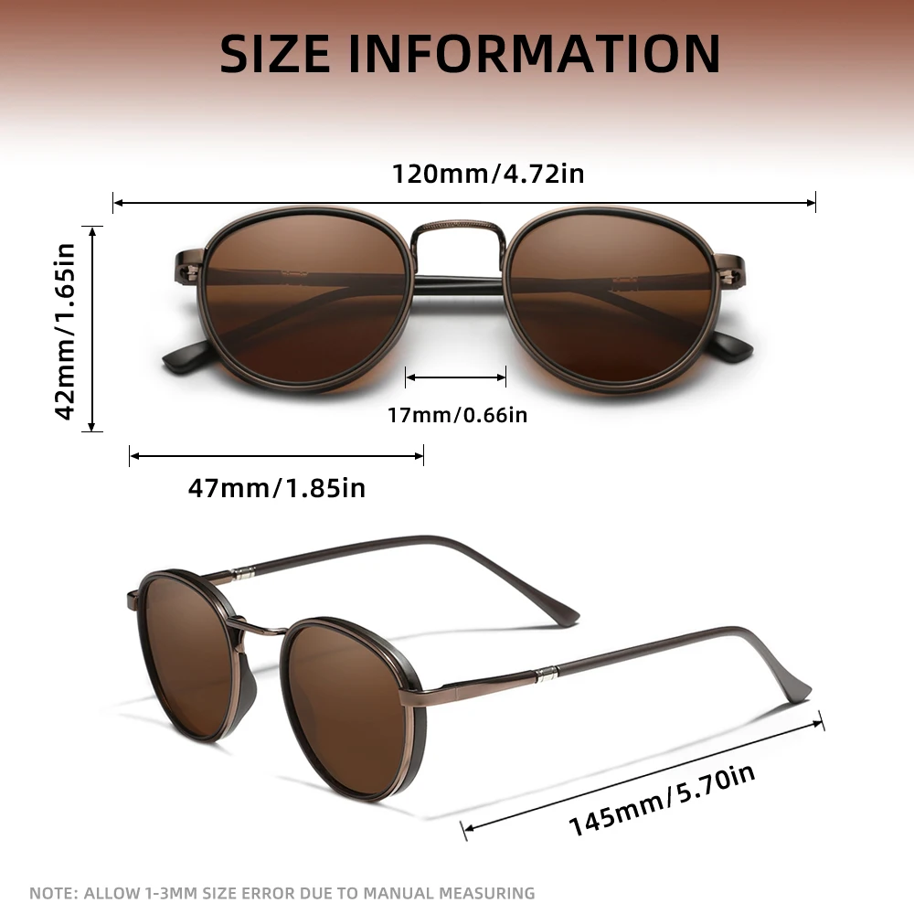 KINGDREAM Polarized Sunglasses Round Frame Men Women Design Retro UV400 Glasses Anti-glare Causal Driving Eyewear