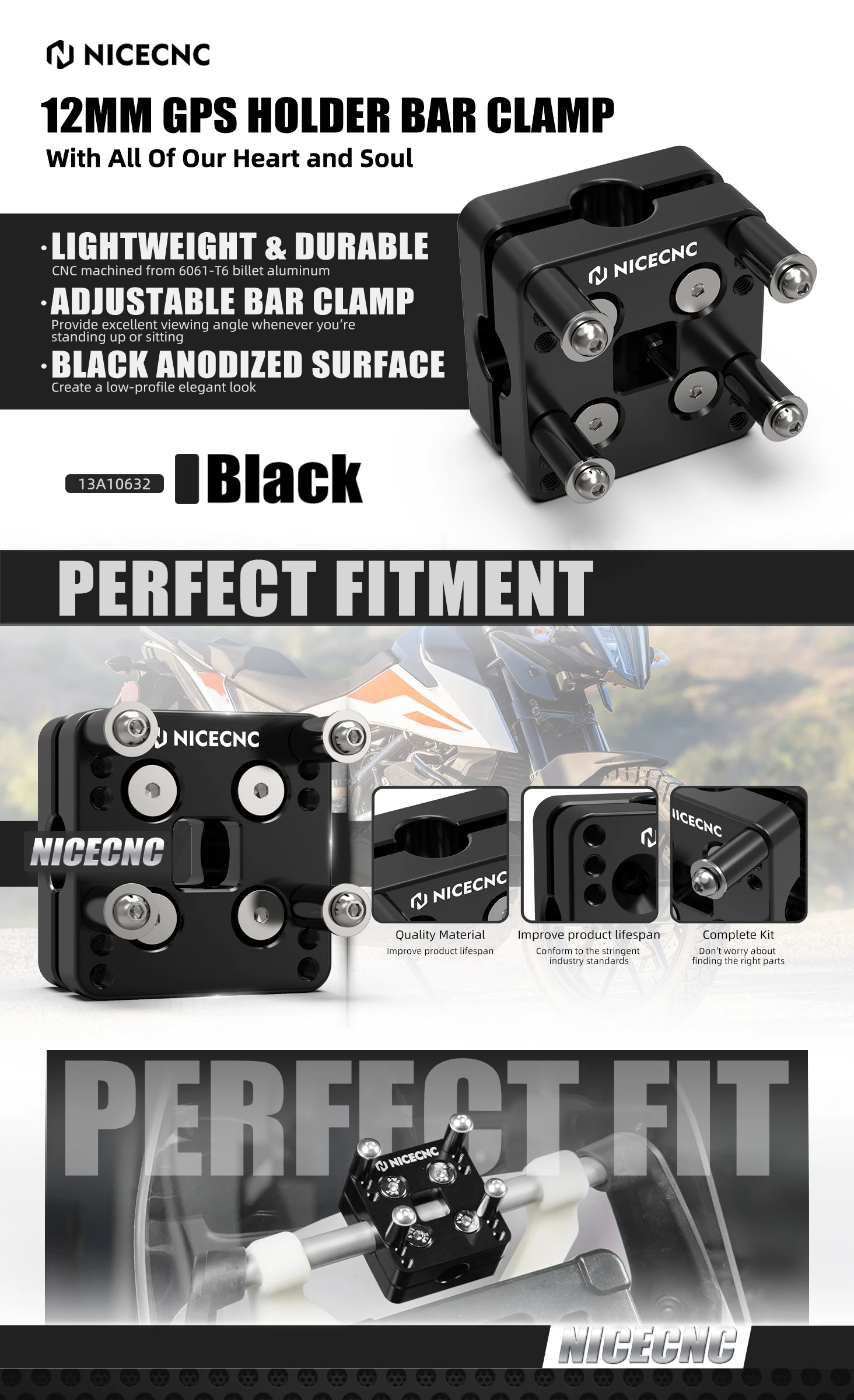 For KTM 690 125-530 SX XC EXC SXF EXCF TPI XCF XCW GPS Navigator Roadbook AMPS Mount Brackets for Husqvarna Beta Sherco GasGas