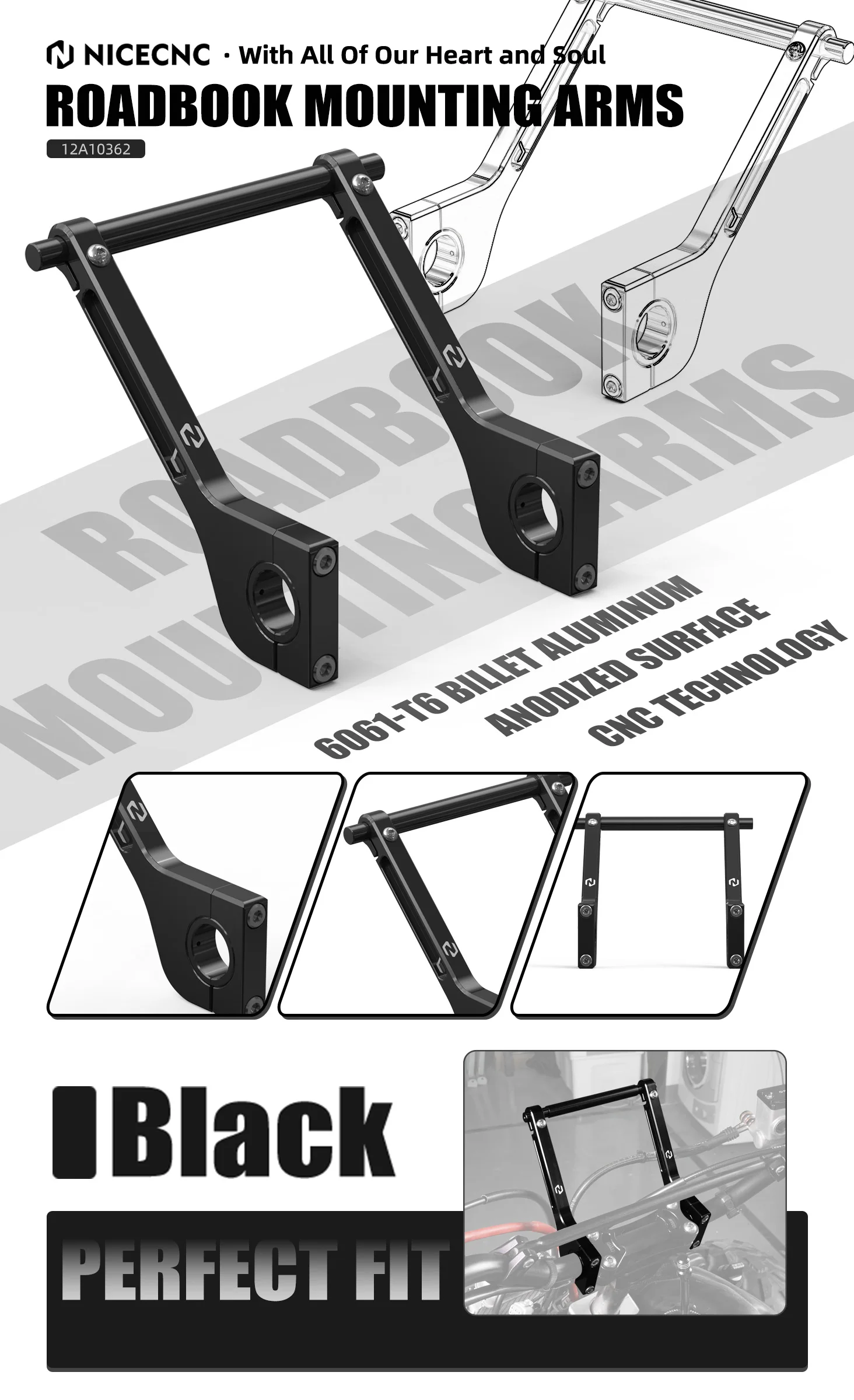 For KTM 690 125-530 SX XC EXC SXF EXCF TPI XCF XCW GPS Navigator Roadbook AMPS Mount Brackets for Husqvarna Beta Sherco GasGas