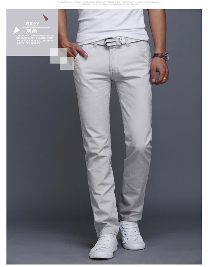 2024 Spring Autumn New Casual Pants Men Cotton Slim Fit Chinos Fashion Trousers Male Brand Clothing Plus Size 8 Colour