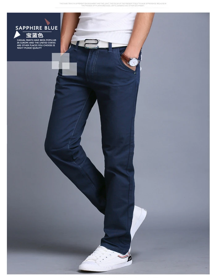 2024 Spring Autumn New Casual Pants Men Cotton Slim Fit Chinos Fashion Trousers Male Brand Clothing Plus Size 8 Colour