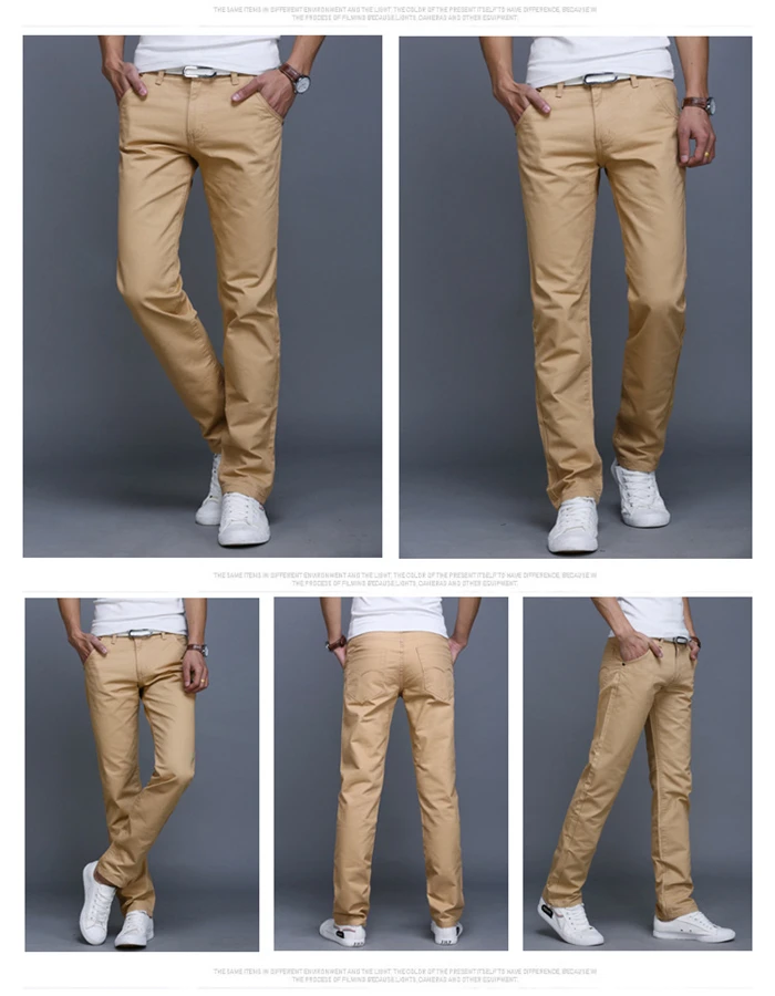 2024 Spring Autumn New Casual Pants Men Cotton Slim Fit Chinos Fashion Trousers Male Brand Clothing Plus Size 8 Colour