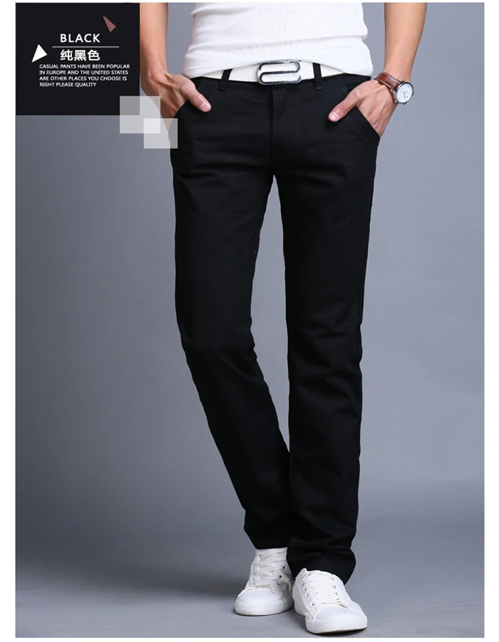 2024 Spring Autumn New Casual Pants Men Cotton Slim Fit Chinos Fashion Trousers Male Brand Clothing Plus Size 8 Colour
