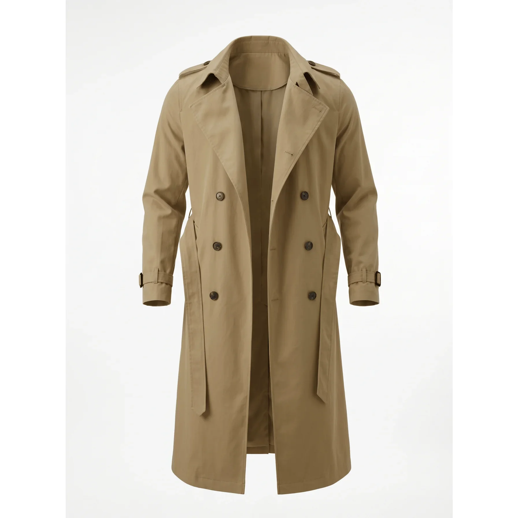 New Men's Trench Autumn Super Long Windbreaker - Double-Breasted with Belt | Thin & Loose Streetwear Casual Long Jackets for Man