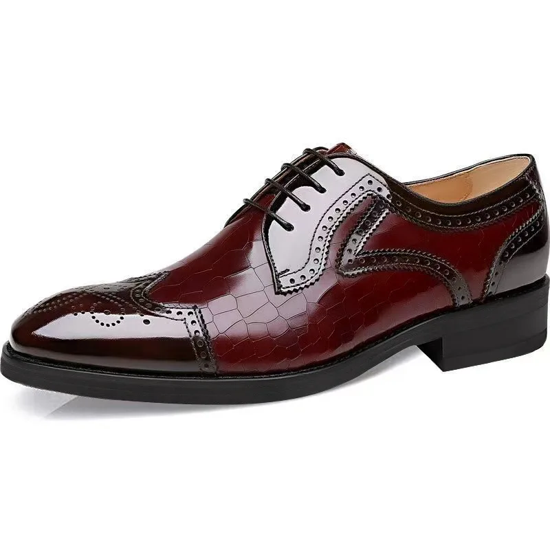 Fashion Men Oxfords Shoes High Quality Pointed Wedding Shoes for Men Luxury Brogue Dress Shoes Office Gentleman Man Flats 38-48