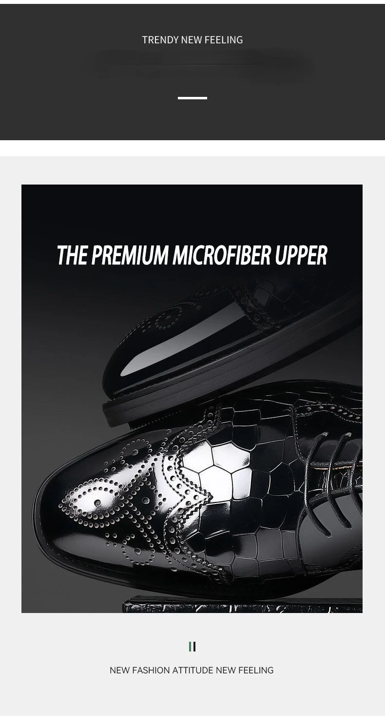 Fashion Men Oxfords Shoes High Quality Pointed Wedding Shoes for Men Luxury Brogue Dress Shoes Office Gentleman Man Flats 38-48