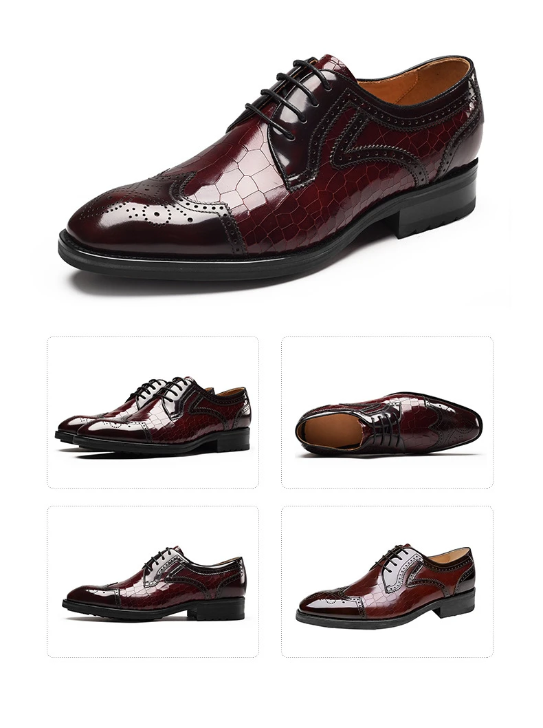 Fashion Men Oxfords Shoes High Quality Pointed Wedding Shoes for Men Luxury Brogue Dress Shoes Office Gentleman Man Flats 38-48