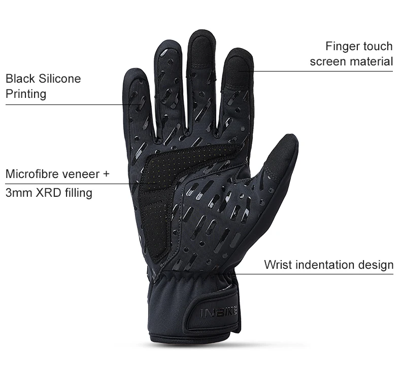 INBIKE Winter Cycling Gloves for Men Women Warm Fleece Biking Glove for Riding Bicycle Gloves Waterproof Touchscreen Accessories