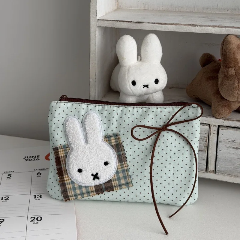New Kawaii Miffy Series Wave Point Organizer Bag Cartoon Cute Creativity Printing High Capacity Stationery Storage Bag Gift