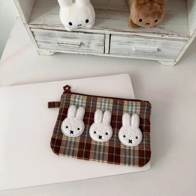 New Kawaii Miffy Series Wave Point Organizer Bag Cartoon Cute Creativity Printing High Capacity Stationery Storage Bag Gift