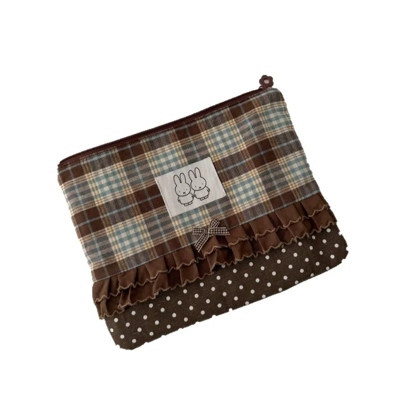 New Kawaii Miffy Series Wave Point Organizer Bag Cartoon Cute Creativity Printing High Capacity Stationery Storage Bag Gift