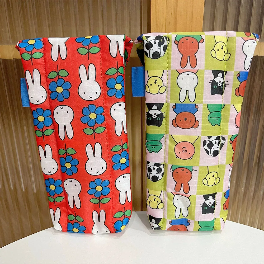 Kawaii Miffy Cute Umbrella Cartoon Rabbit Printing Cotton Clip Thickening Portable Glasses Bag Girl Gift