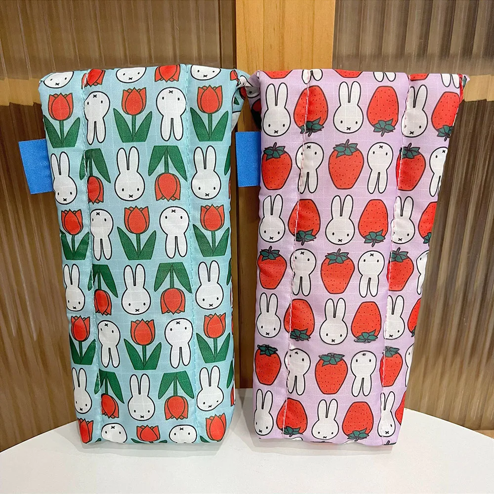 Kawaii Miffy Cute Umbrella Cartoon Rabbit Printing Cotton Clip Thickening Portable Glasses Bag Girl Gift