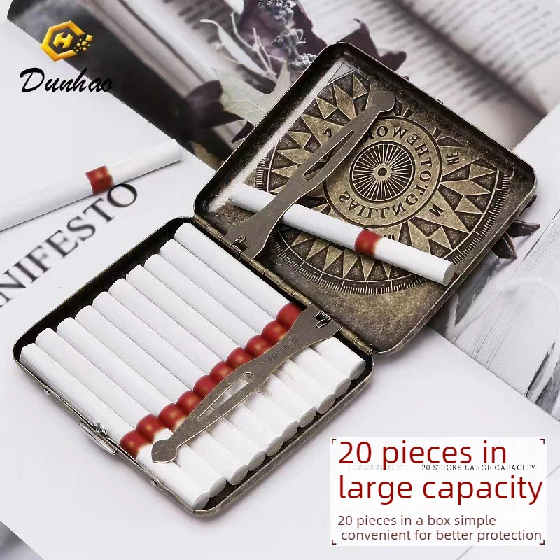 20 pack Sealed Waterproof Business Cigarette Box Fashionable flip up portable large capacity Metal Cigarette case Men Women Gift