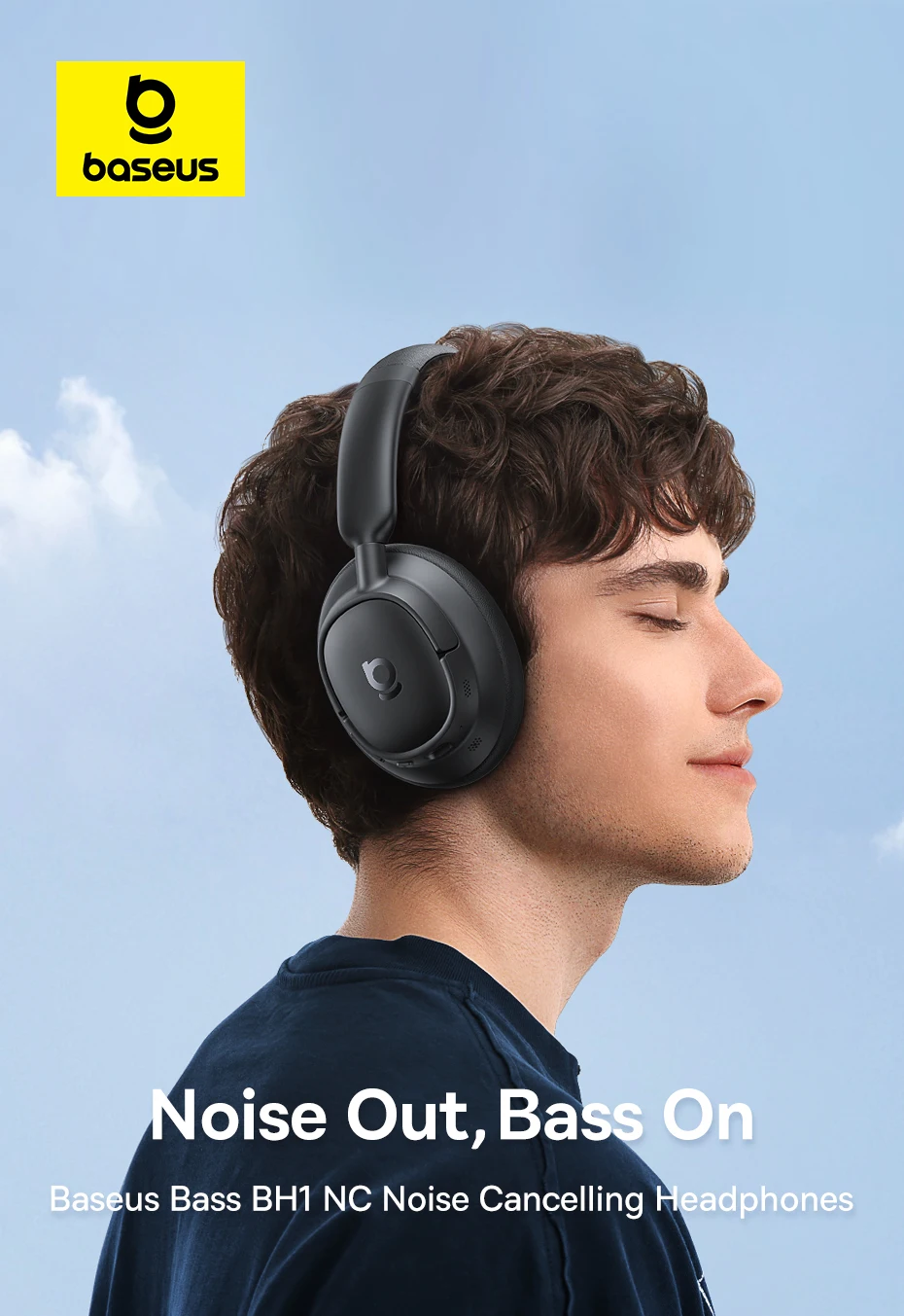 Baseus ANC Wireless Headphones 98% Adaptive Hybrid Noise Cancelling Headsets Hi-Res LDAC Headphone Bluetooth 6.0