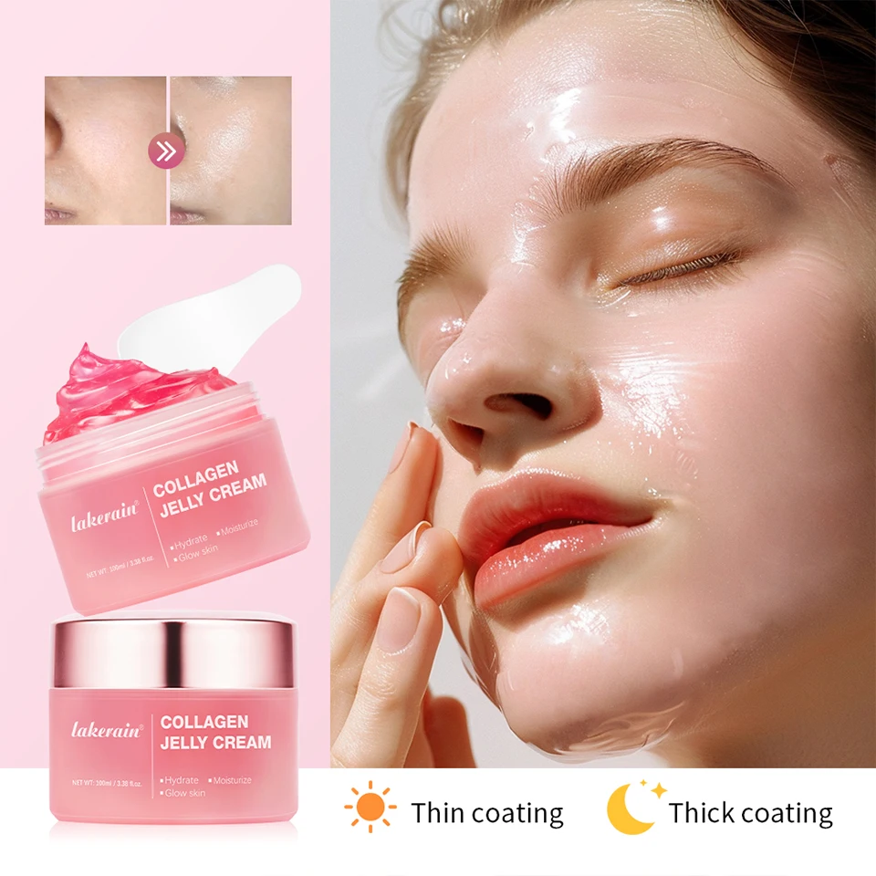 Salmon DNA PDRN Pink Peptide Serum with Collagen Jelly Cream Collagen Tightening Soothing Anti-Aging Firmness Hydration Skincare