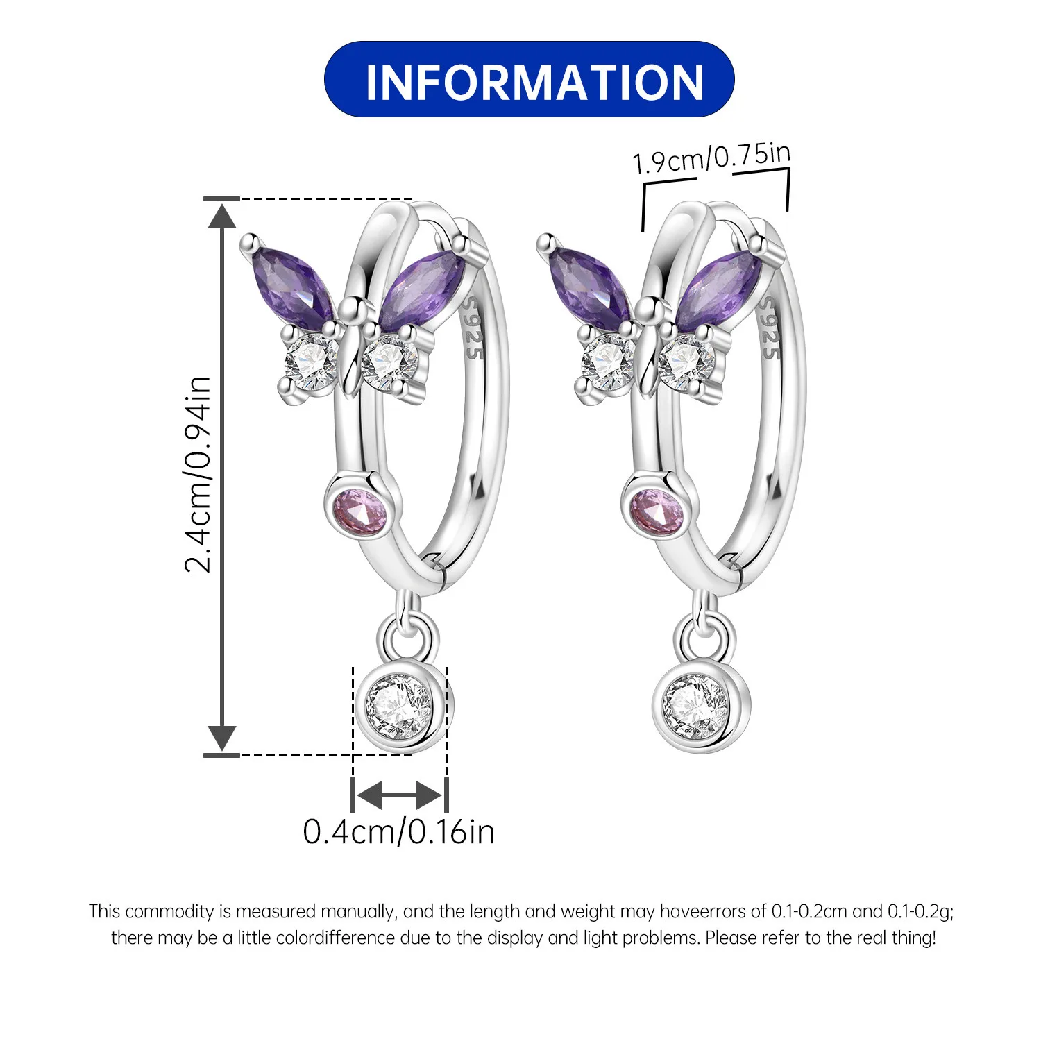 Orstarry 925 Sterling Silver Wings Guardian Love Heart Drop Earrings Women Earrings Charm Trend Versatile Party Jewelry Gifts