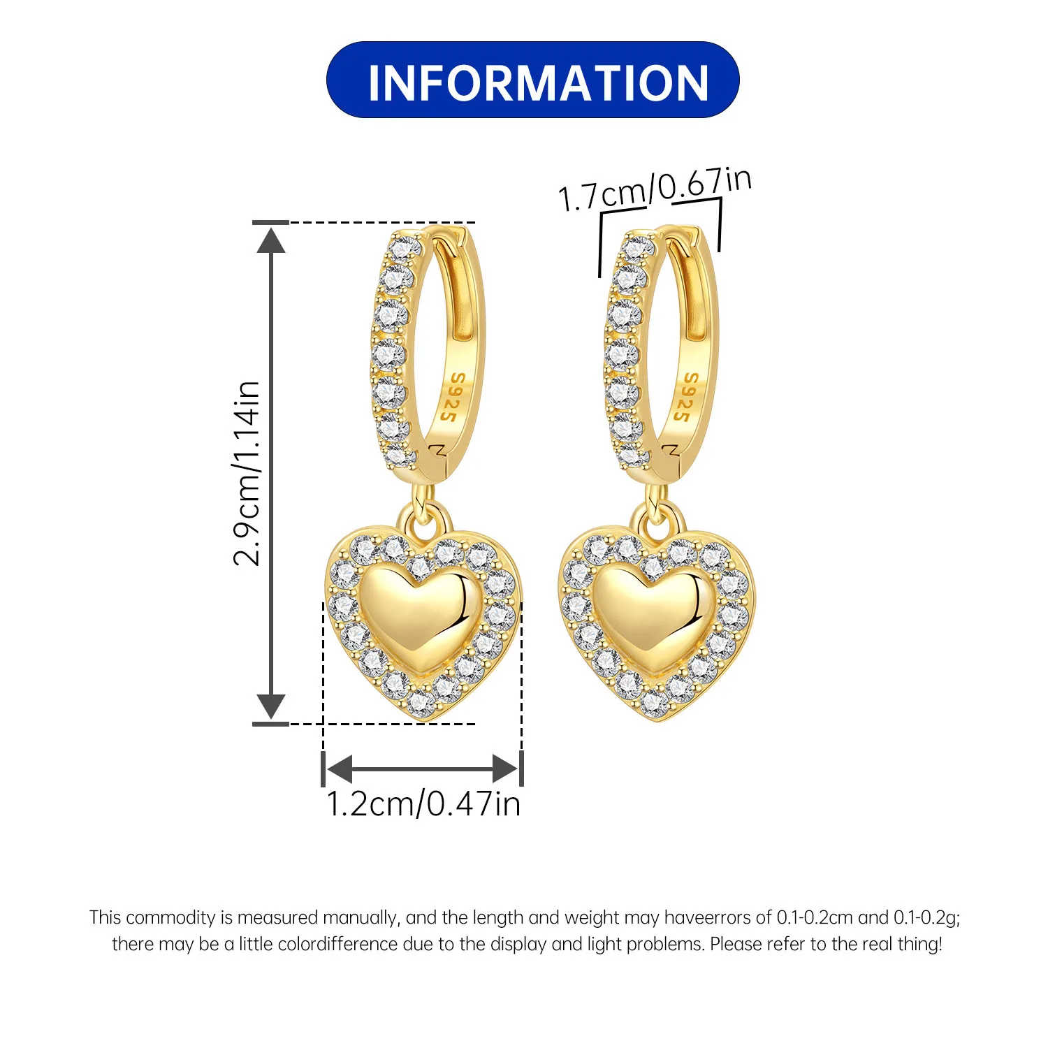 Orstarry 925 Sterling Silver Wings Guardian Love Heart Drop Earrings Women Earrings Charm Trend Versatile Party Jewelry Gifts