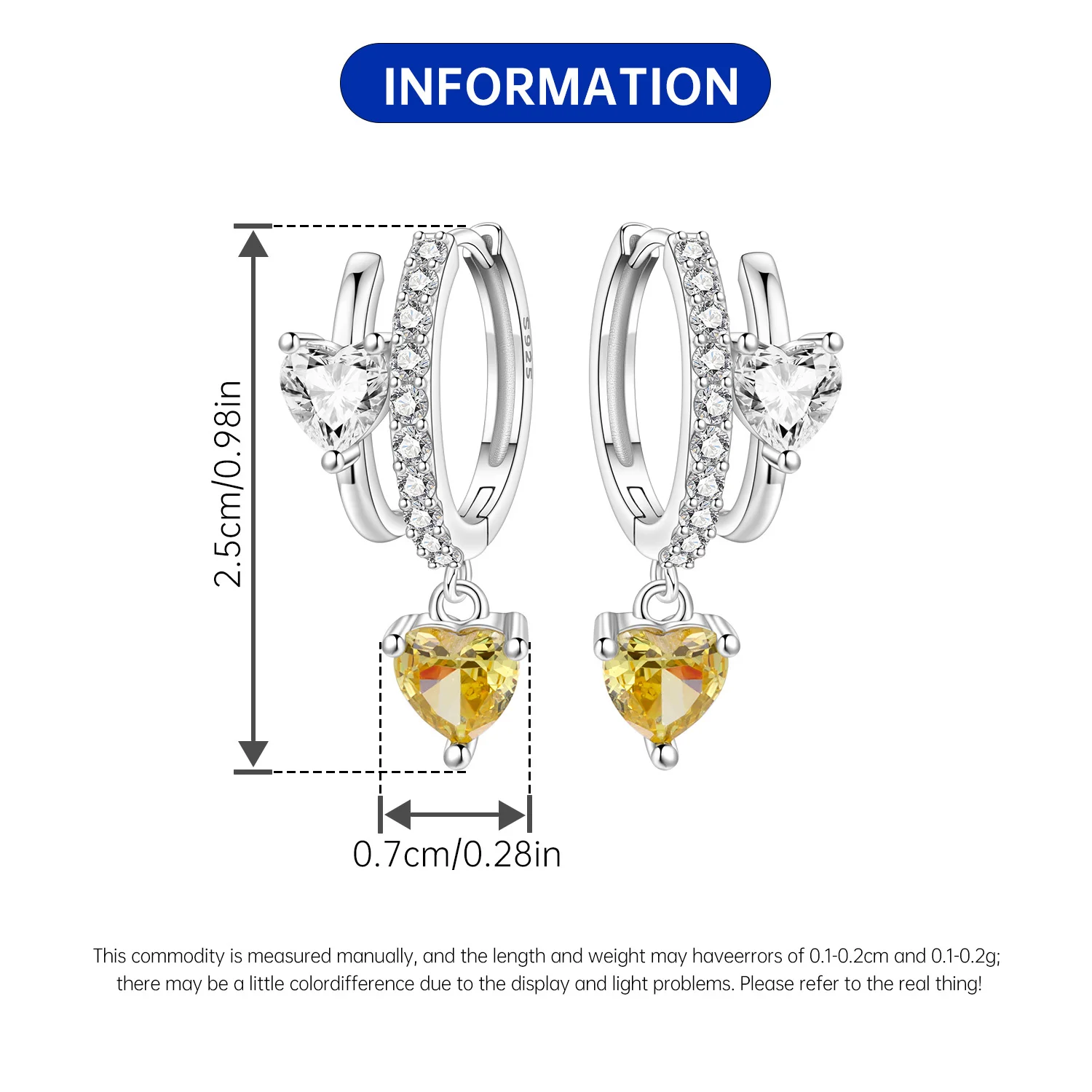 Orstarry 925 Sterling Silver Wings Guardian Love Heart Drop Earrings Women Earrings Charm Trend Versatile Party Jewelry Gifts