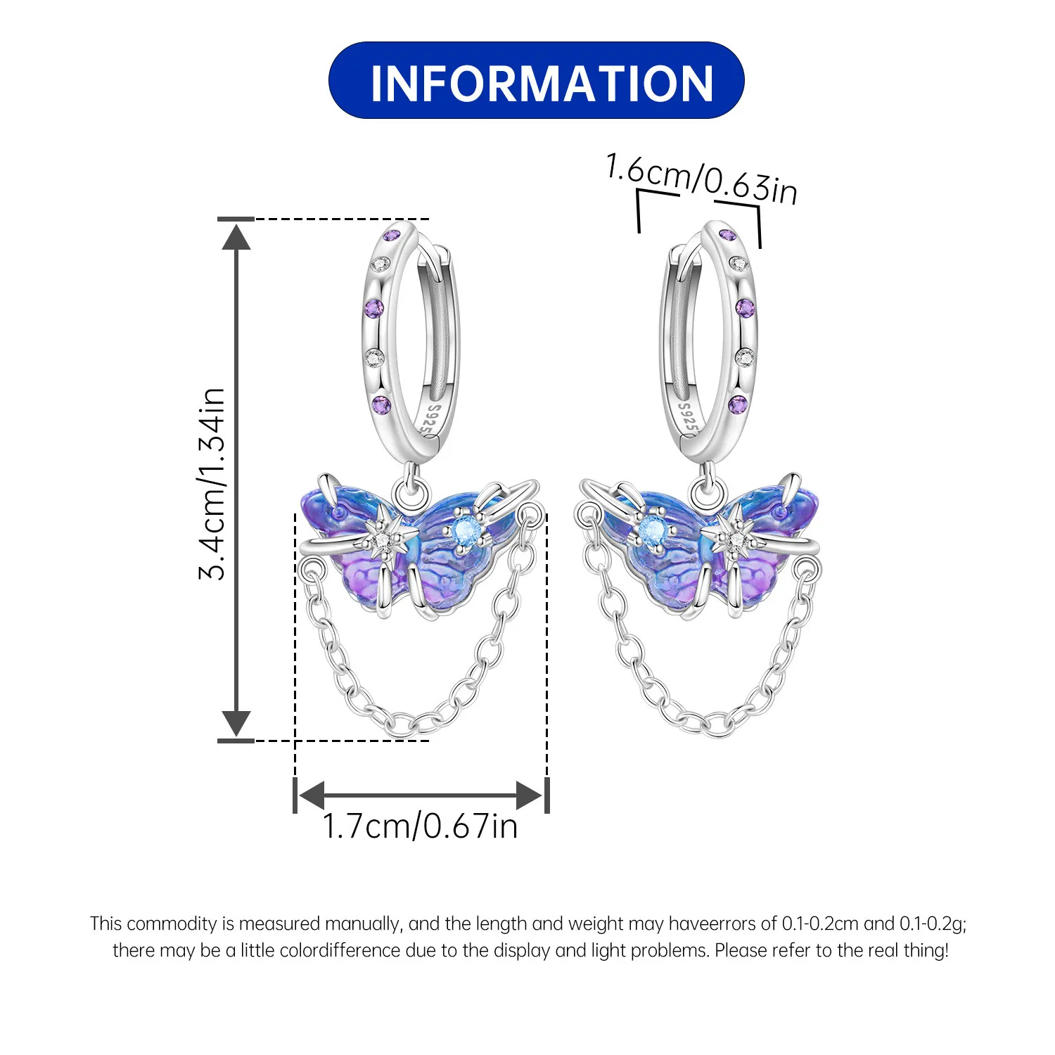 Orstarry 925 Sterling Silver Wings Guardian Love Heart Drop Earrings Women Earrings Charm Trend Versatile Party Jewelry Gifts
