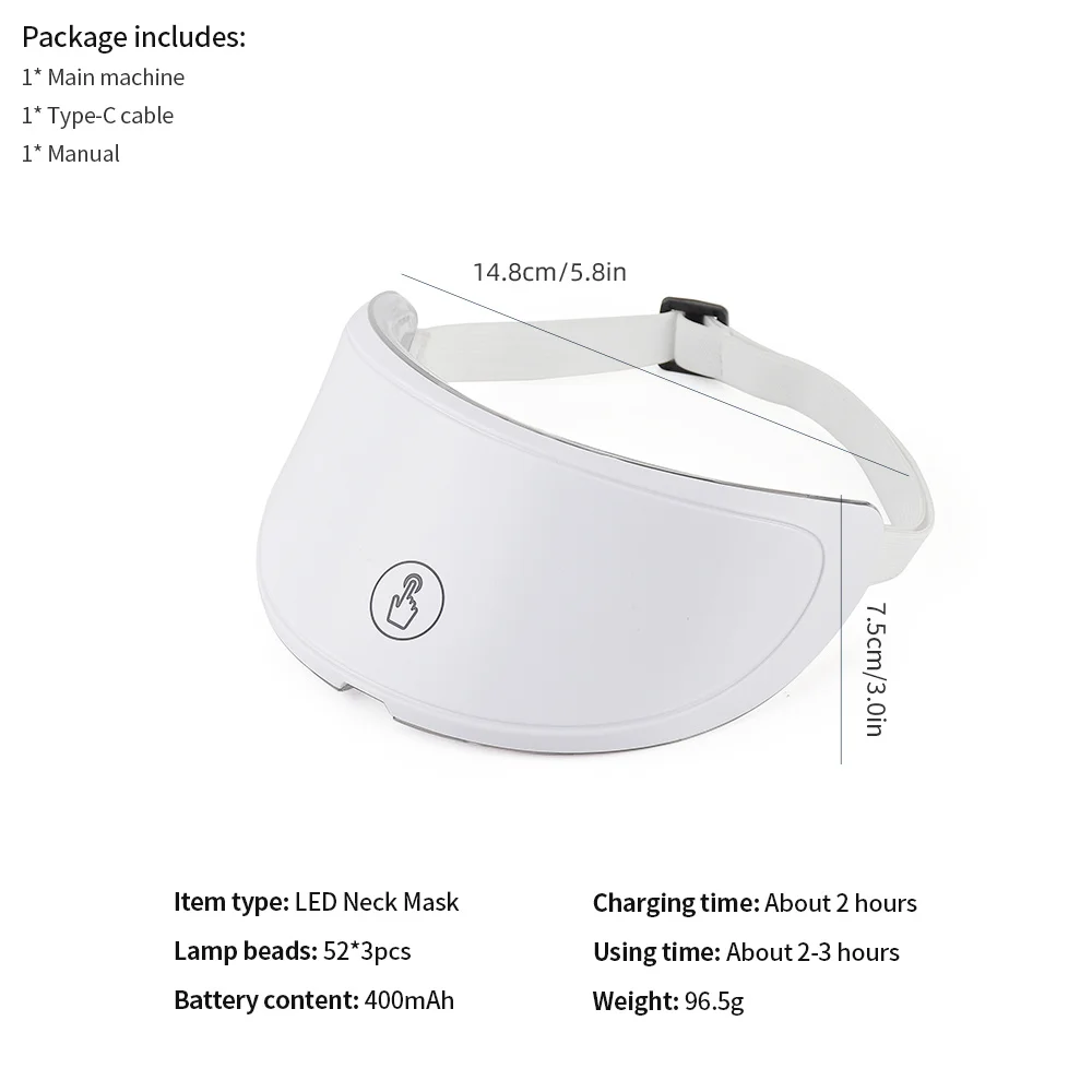 Neck LED Lift Mask Photon Anti-Wrinkle Skin Tightening Neck Beauty Device Skin Brighten Rejuvenation Neck Wrinkle Remover
