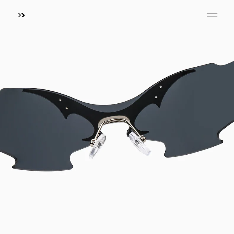 rimless one piece Y2K sunglasses men new fashion hip hop punk sun glasses women vintage Party funny shades mask shield shades