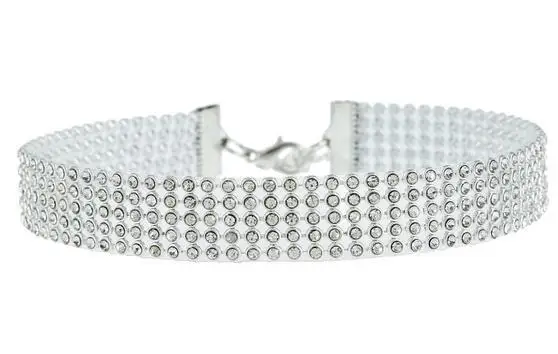Punk Golden Silver Color Inlay Rhinestone Crystal Choker Necklace for Women Hip Hop Party Accessories Collar Chocker Gifts