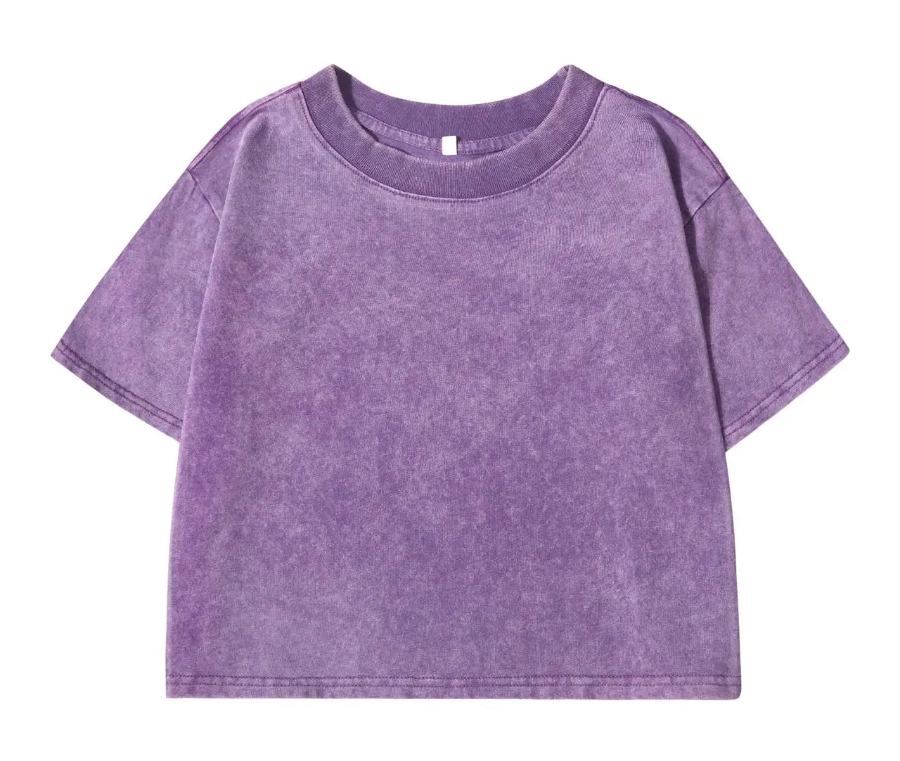 Summer Cotton Washed T-Shirts For Women Loose O-Neck Solid Crop Tops Casual Vintage Short Sleeve Tees Y2k Street Woman Clothes