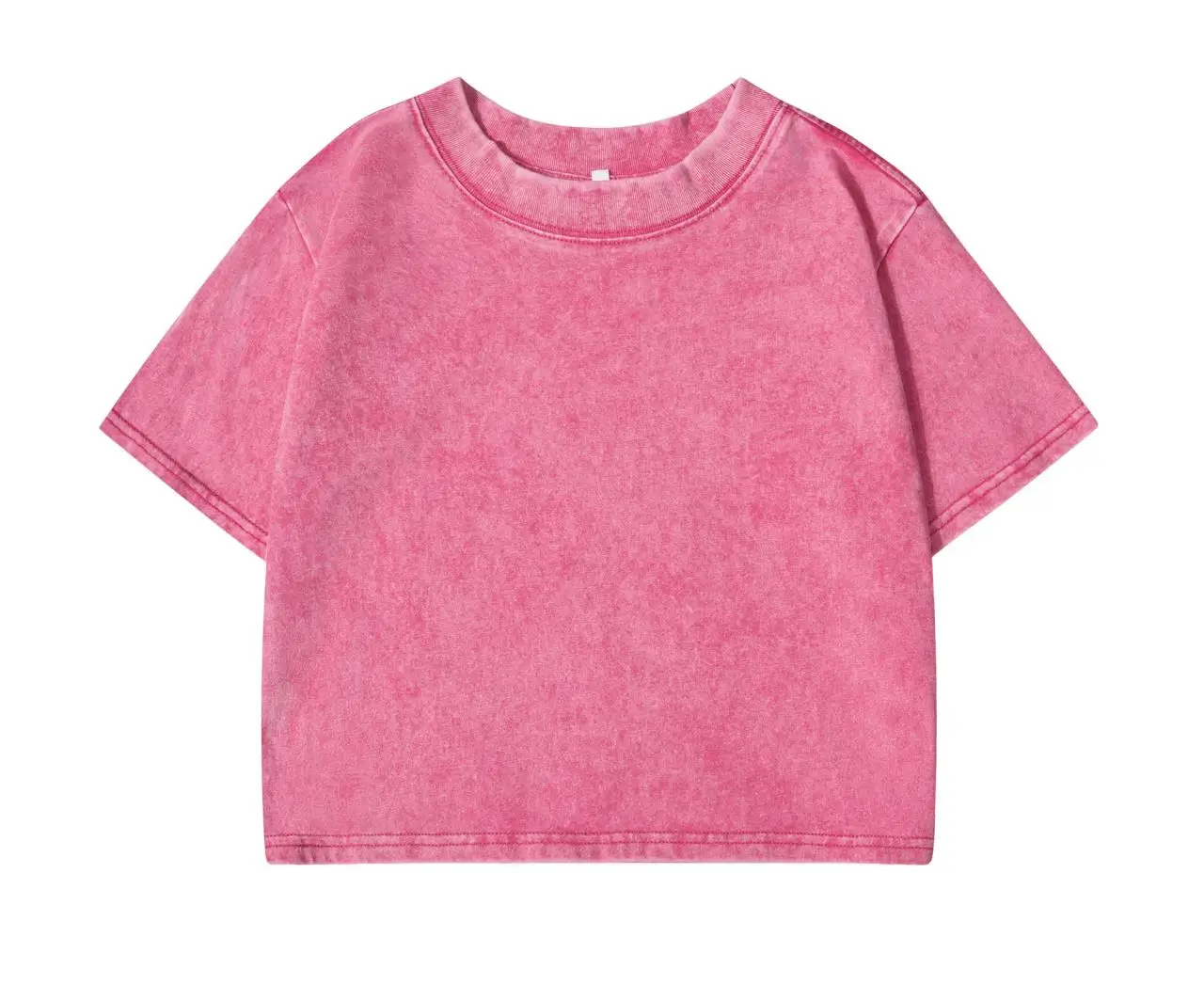 Summer Cotton Washed T-Shirts For Women Loose O-Neck Solid Crop Tops Casual Vintage Short Sleeve Tees Y2k Street Woman Clothes
