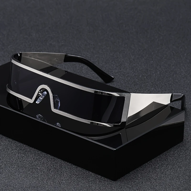 High-end Cyberpunk Style Men's Glasses, Fashionable Design with Future Tech Narrow Frames, Suitable for Parties and Gift-Giving