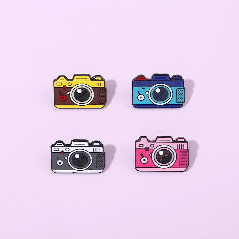 Cartoon Machine Metal Brooch Car Sewing Machine Phone Music CD Typewriter Camera Ruler Storage Card Badge Punk Pins Jewelry Gift