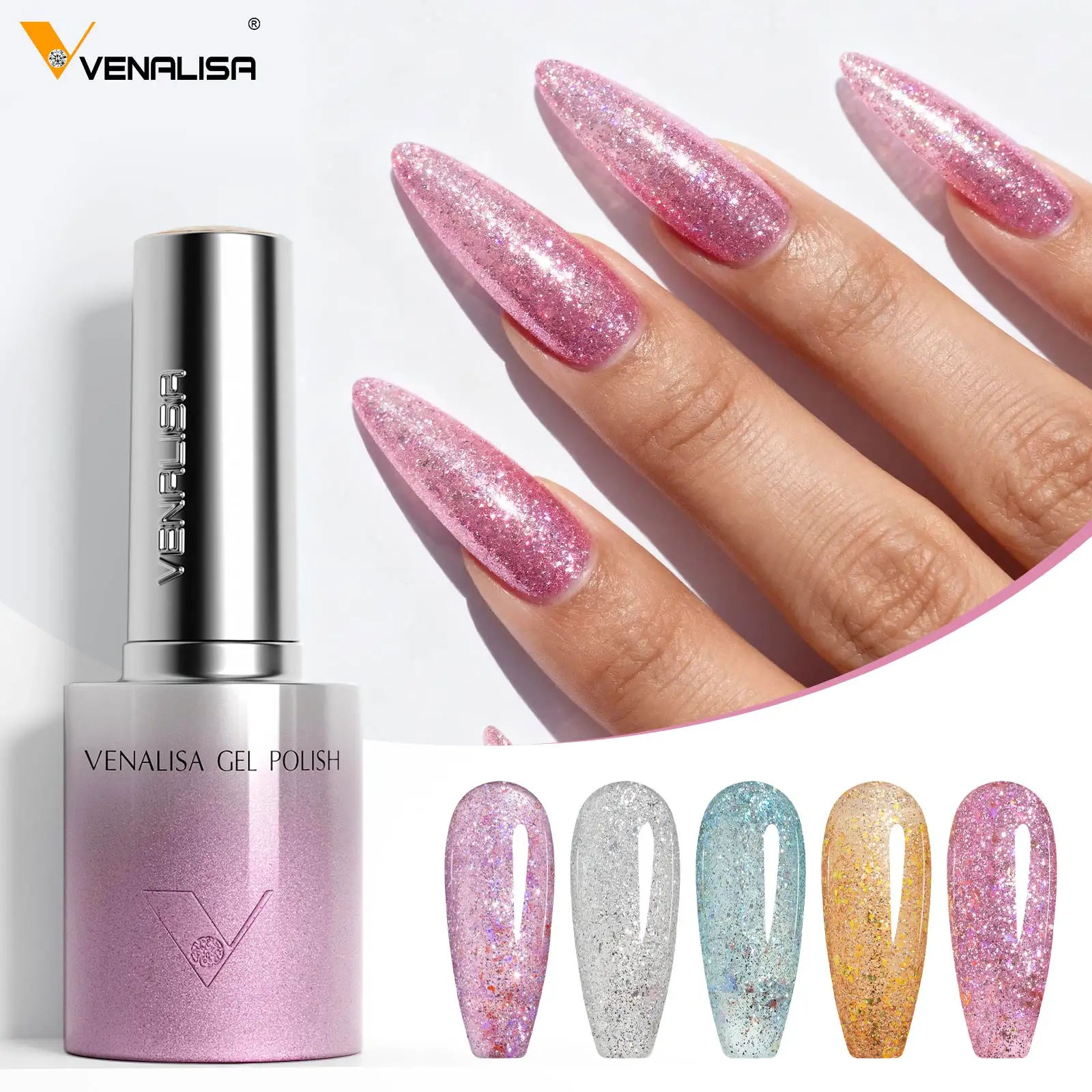 Venalisa 10ml Hema & TPO Free Ultra Cat Eye Effect Nail Gel Polish Soak Off UV LED Long Wear Sparkle Bling Gel Varnish